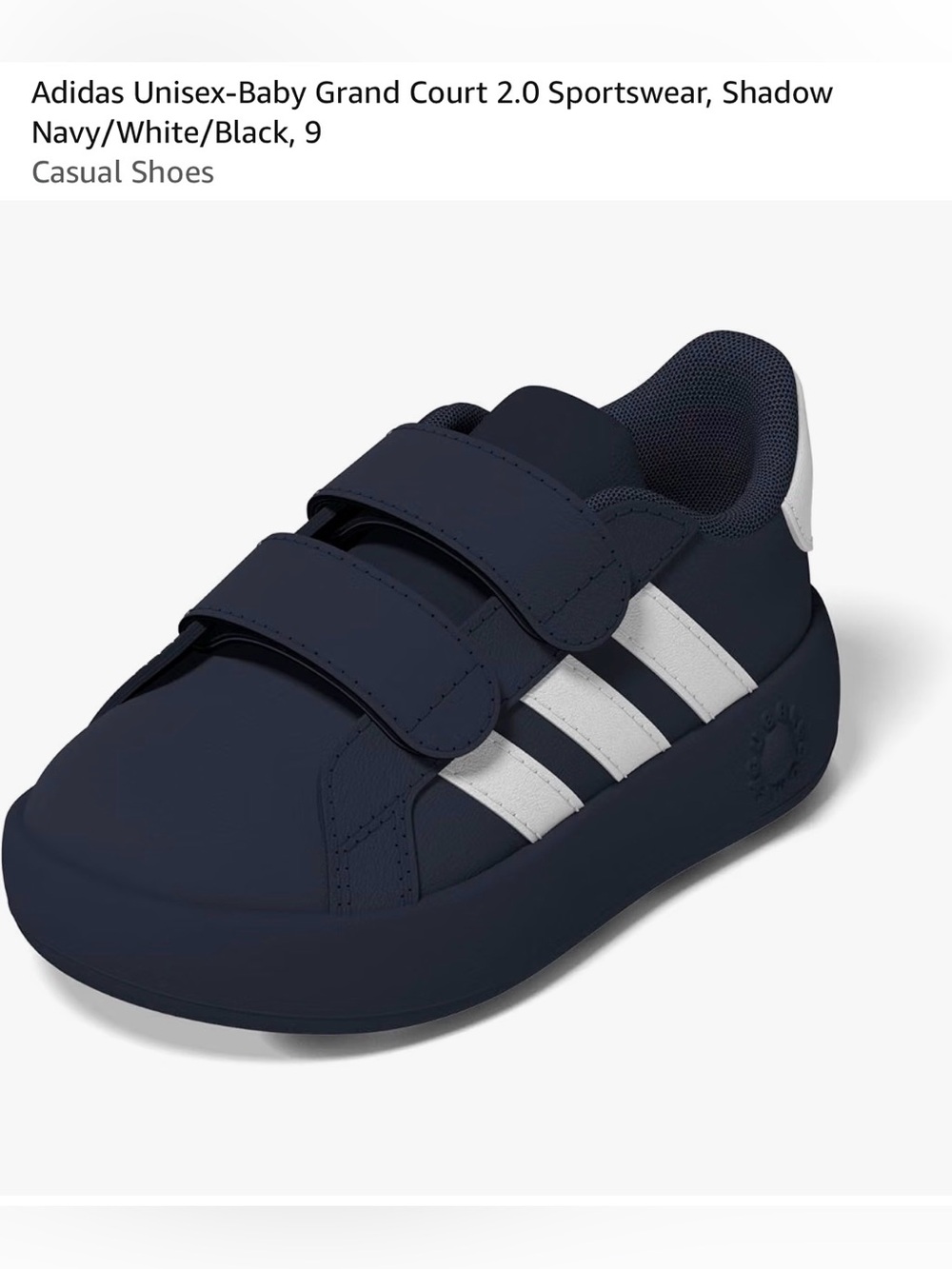 adidas Kids Velcro Sneakers in Navy and White